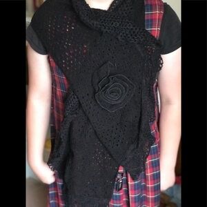 RIKKA Long Scarf Wrap Midnight Black Flower